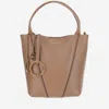 Chloé Chlo Spin Small Tote Bag In Grained Leather In Brown