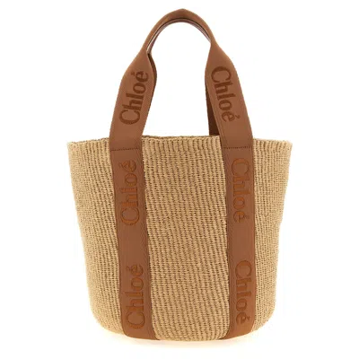 Chloé Chlo Woody Large Shopping Bag In Brown