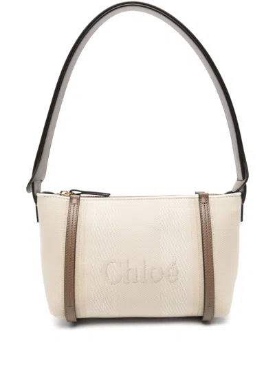 Chloé Chloã Carry Canvas Shoudler Bag In Sand