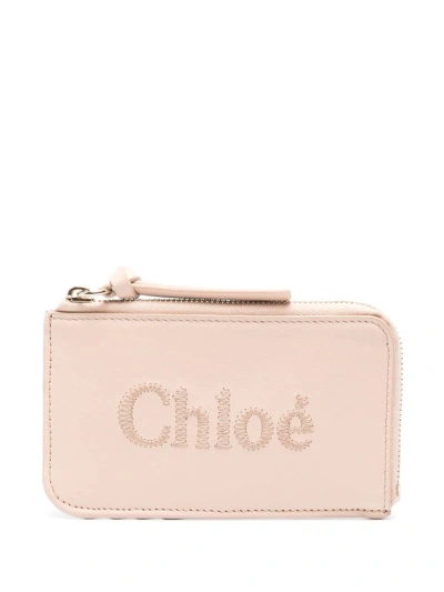 Chloé Zipped Card Holder In Turquoise