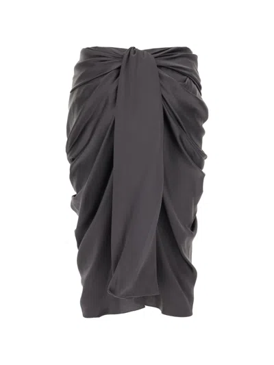 Chloé Chloã© Silk Draped Midi Skirt In Black
