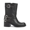 Chloé Dakota Block Heel Buckle Mid-calf Boots In Black