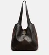 Chloé Balloon Medium Leather And Suede Shoulder Bag In Brown