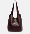 Chloé Balloon Paneled Textured-leather Tote In Burgundy