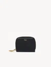 Chloé Banana Zipped Coin Purse In Grained Leather Black Size Onesize 100% Calf-skin Leather