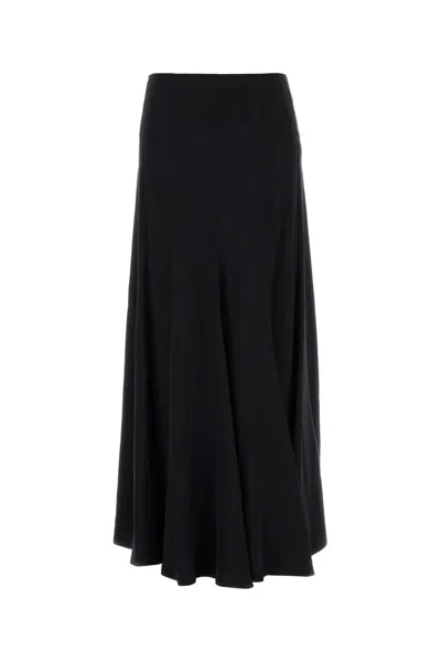 Chloé Black Silk Satin Maxi Skirt