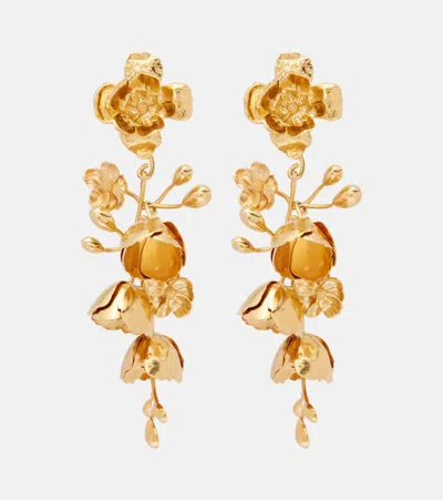 Chloé Bouquet Floral Drop Earrings In Gold