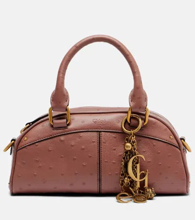Chloé Bowling Medium Leather Tote Bag In Brown