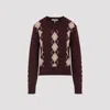 Chloé Chloe Argyle-intarsia Wool And Cashmere-blend Jumper In Burgundy