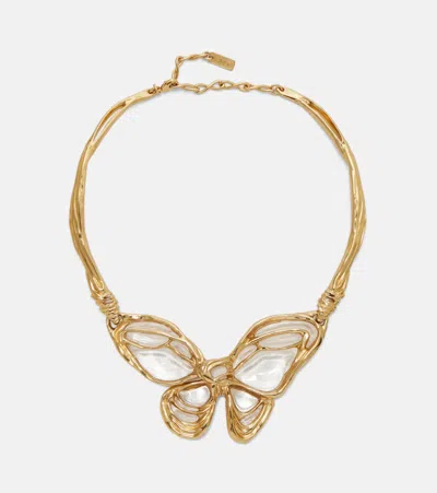 Chloé Butterfly Pendant Necklace In Burgundy