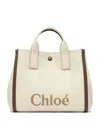 Chloé Carry Raffia-effect Logo Tote Bag In Multi