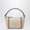 Chloé Carry Bag In Pink Beige Striped Canvas
