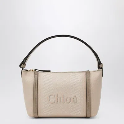 Chloé Carry Bag In Pink Beige Striped Canvas