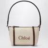 Chloé Structured Canvas Shoulder Bag With Leather Accents