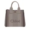 Chloé Carry Small Canvas Tote Bag In Grey