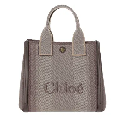 Chloé Carry Small Canvas Tote Bag In Grey