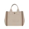 Chloé Carry Small Canvas Tote Bag In Neutrals