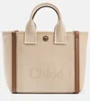 Chloé Carry Small Canvas Tote Bag In Vegetable Beige