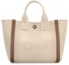 Chloé Carry Logo Shoulder Bag In Beige