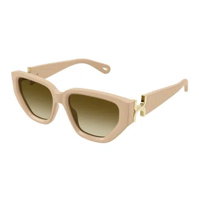 Chloé Chloe Brown Gradient Rectangular Ladies Sunglasses Ch0237sk 004 54
