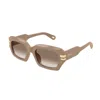 Chloé Rectangular Frame Sunglasses In Brown
