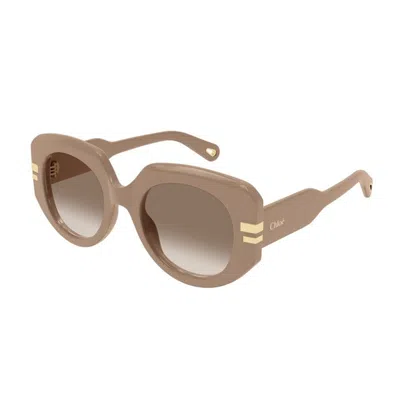 Chloé 52mm Square Sunglasses In Neutral