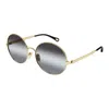 Chloé Gold-gold-grey Metal Sunglasses In Gold