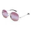 Chloé Silver-silver-red Metal Sunglasses In Metallic