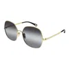 Chloé Gold-gold-grey Metal Sunglasses In Gold