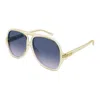 Chloé Yellow Recycled Acetate Sunglasses In Blue