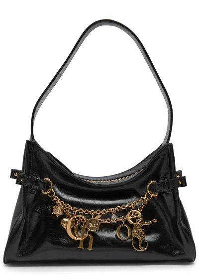 Chloé Chloe  Charms Embellished Leather Shoulder Bag In Black