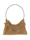 Chloé Suede Shoulder Bag With Charm Embellishment In Brown
