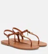 Chloé Leather Thong Sandals Featuring Embellishments In Orange