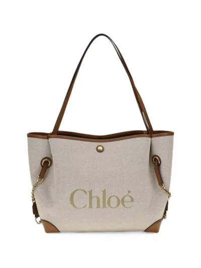 Chloé Clover Shopping Bag In Brown