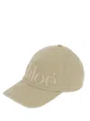Chloé Cotton Cap Panelled Curved Brim In Neutral