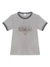 Chloé Grey Chiné Jersey Baby-fit T-shirt In Gray
