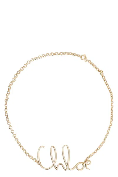 Chloé Metal Chain Belt In Vintage Gold