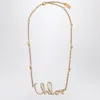 Chloé Vintage Gold Necklace With Cursive Name Pendant And Delicate Chain In Gold