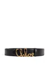 Chloé Iconic Embellished Leather Belt In Black
