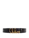 Chloé Iconic Leather Belt Adjustable Length In Black