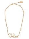 Chloé Women Chloe Iconic Logo Firma Collana In Gold