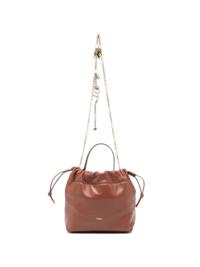 Chloé Icons Leather Clutch In Brown