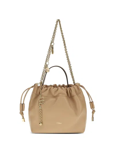 Chloé Icons Leather Clutch In Brown
