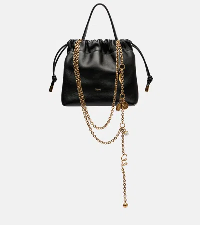 Chloé Icons Mini Leather Bucket Bag In Black