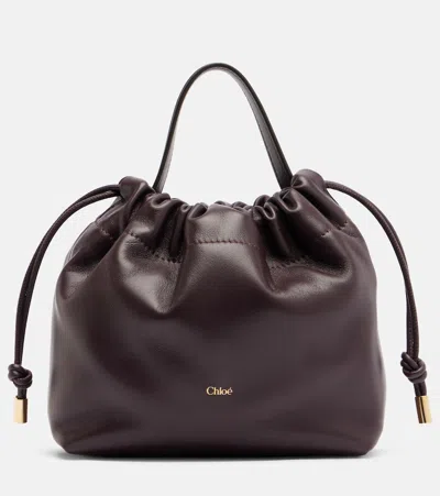 Chloé Icons Mini Leather Shoulder Bag In Purple
