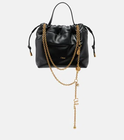 Chloé Icons Small Leather Bucket Bag In Black