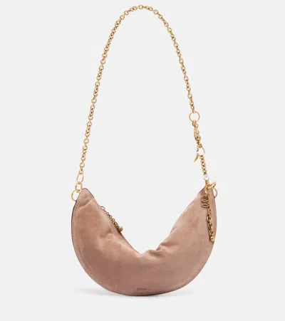 Chloé Icons Small Suede Shoulder Bag In Pink