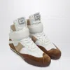 Chloé Kick Natural Brown High-top Sneaker In Mesh And Leather In Brown