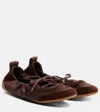 Chloé Kick Suede-trimmed Satin Sneakers In Brown