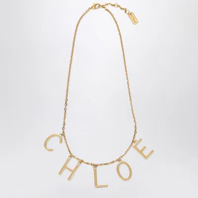 Chloé Letters Necklace In Vintage Gold